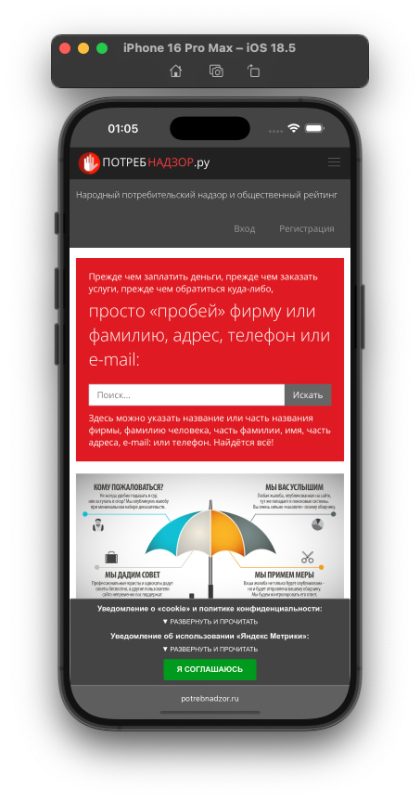 Требования Роскомнадзора на potrebnadzor.ru